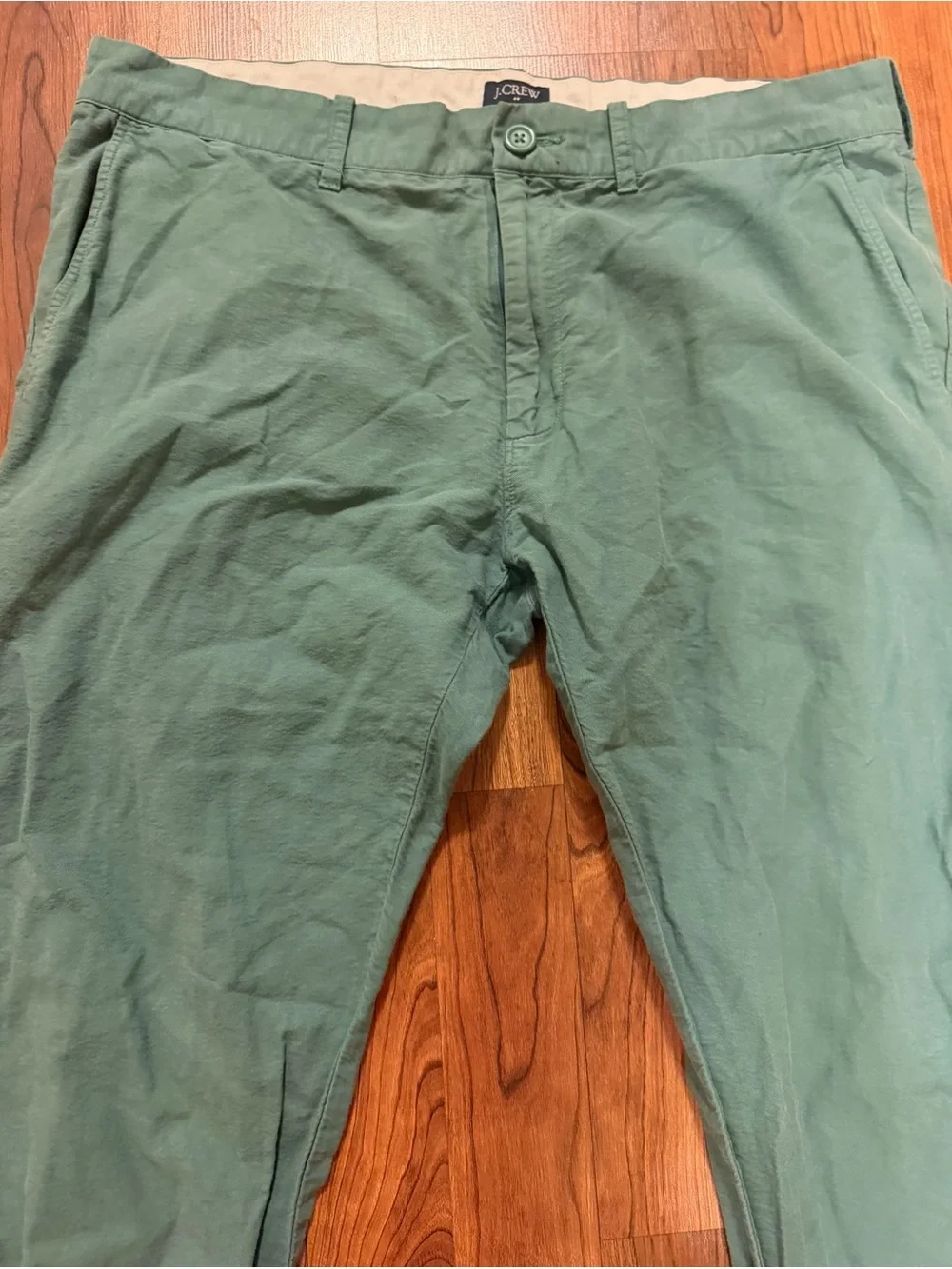 J. Crew The Driggs Chino Pants low rise slim, tailored green size 33x32